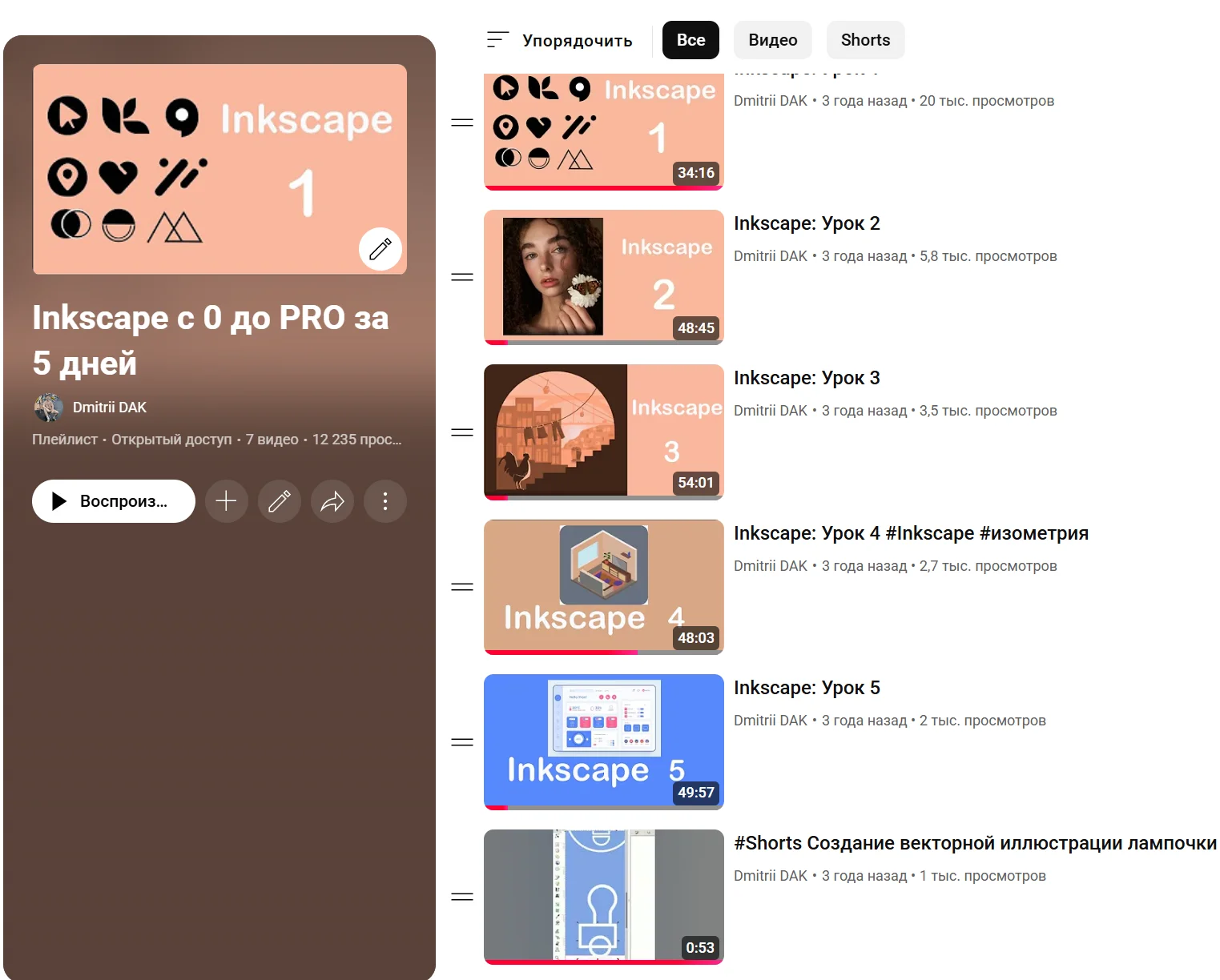 Видеокурс Inkscape